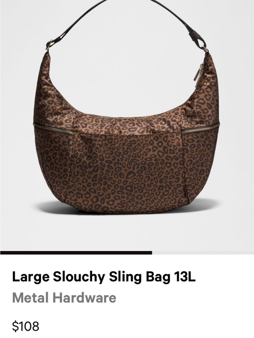 Lululemon Large Slouchy Sling Bag 13L – Leopardo Shift Desert Khaki Multi